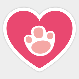 Pawprint in a heart for rabbit lovers Sticker